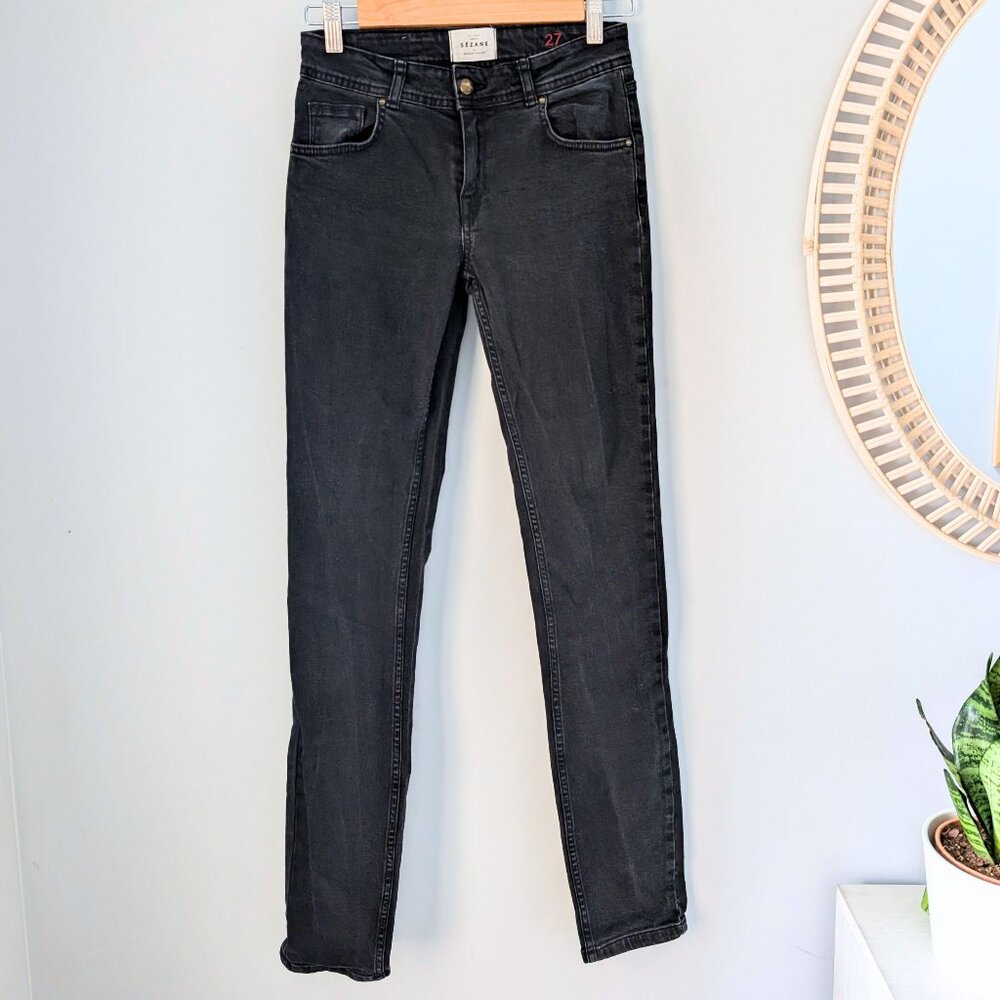 SEZANE Slim jeans, faded black, size 27 (fit small)
